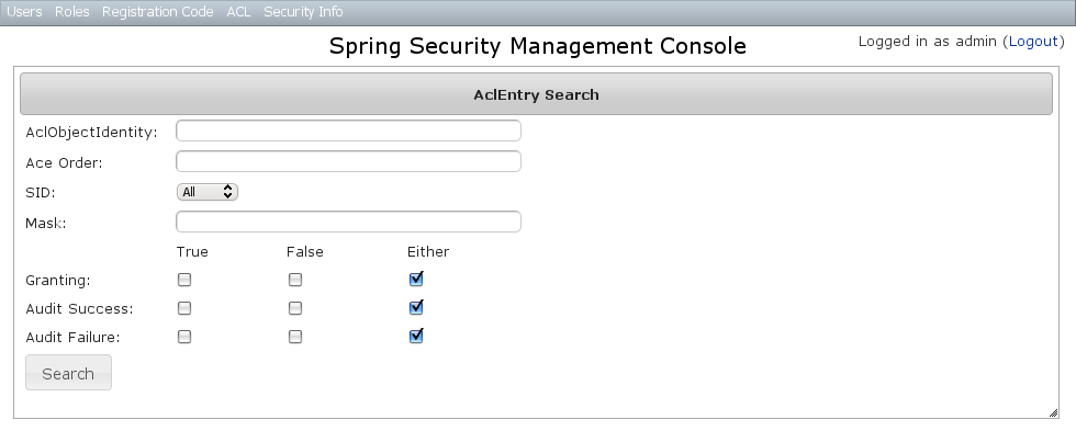 acl entry search start