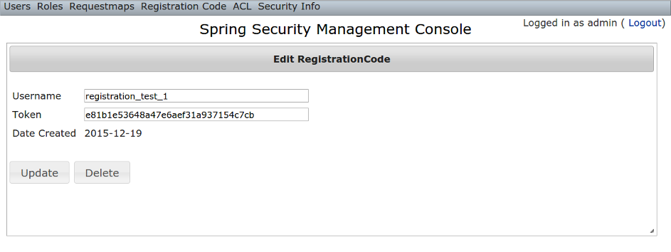 registration code edit