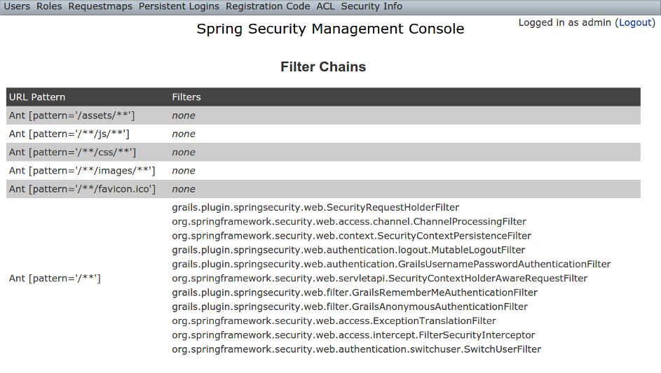 security info filter chains
